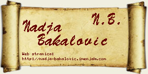 Nadja Bakalović vizit kartica